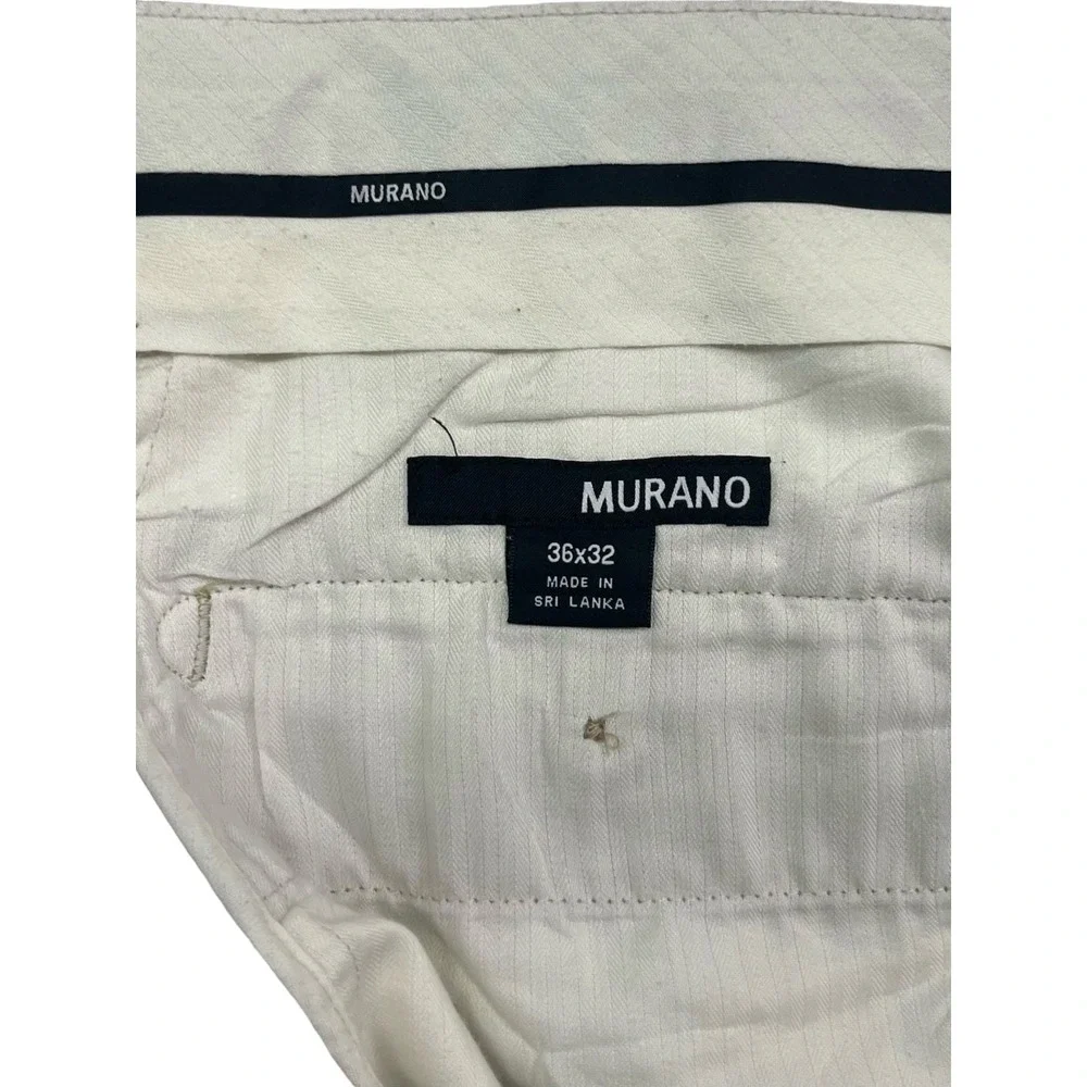 vtg Y2K Murano 36x30 Tan Khaki 100% Linen Pants Trousers Pleated Lightweight